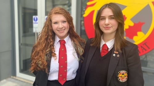 Robyn McNerlin and Miriam White, first time voters and pupils at Limavady High School