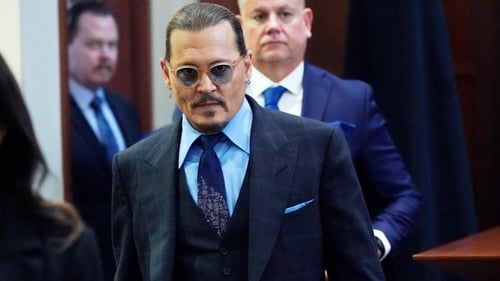 Johnny Depp arriving at court in the US