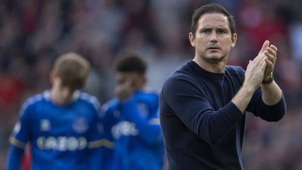 Frank Lampard applauds the Everton fans at Anfield