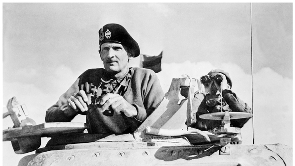A long way from Macroom: Major Bernard 'Monty' Montgomery watching his tanks at the Battle of El-Alamein in 1942. Photo: Pictures from History/Universal Images Group via Getty Images