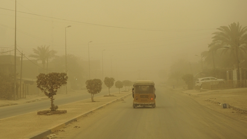 Baghdad is engulfed in a sandstorm