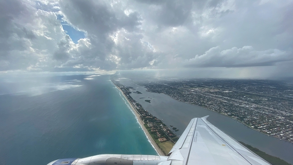 A plane prepares to land at Palm Beach airport in Florida (file image)