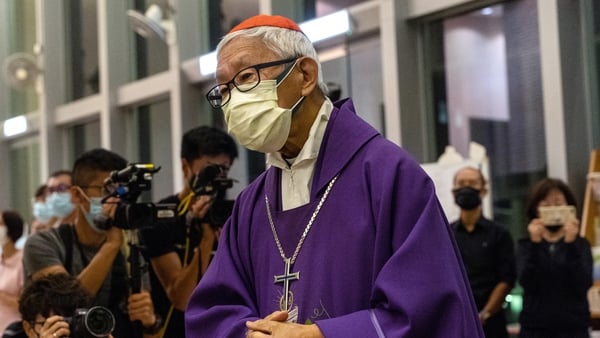 Cardinal Joseph Zen was questioned by police for several hours (File image)