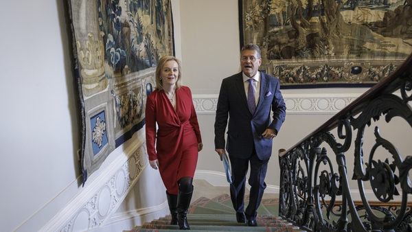 Liz Truss and Maroš Šefcovic pictured during talks in London in February