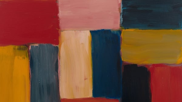 Sean Scully, detail from Wall Pink Blue (2020)