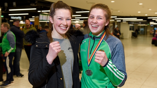 Lisa O'Rourke (left) pictured with sister Aoife following the European Under-22 championships in 2018