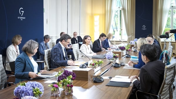 Annalena Baerbock, German Foreign Minister, hosts the work process of the G7 foreign ministers today