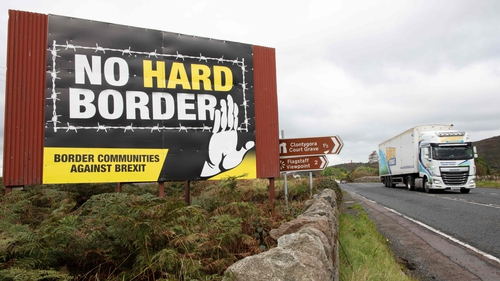 An anti-Brexit poster in Newry, Northern Ireland
