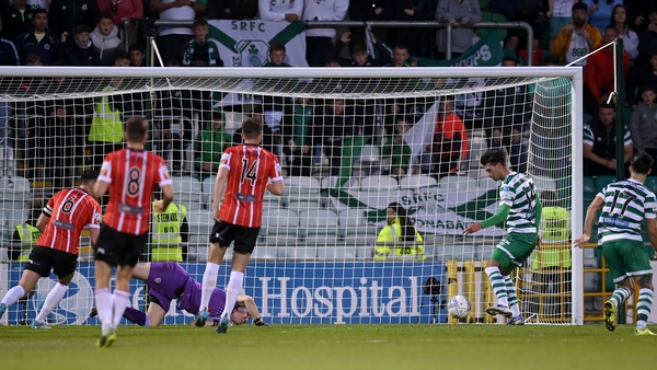 Danny Mandroiu scores the only goal of the game at Tallaght Stadium