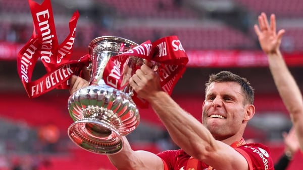 Milner got his hands on the FA Cup trophy for the second time in his long career