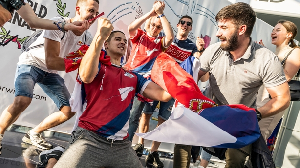Lazar Krstic of Serbia celebrate after wining for the Longest Distance discipline at the Red Bull Paper Wings World Finals 2022 in Salzburg, Austria on May 14, 2022. // Joerg Mitter / Red Bull Content Pool // SI202205141211 // Usage for editorial use only //