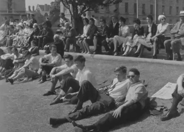 Enjoying the sunshine during Trinity Week (1962)