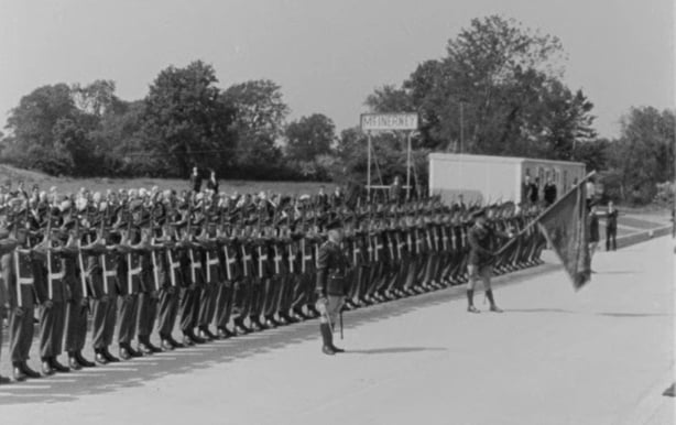 Army No. 1 Band performing at the turning of the sod ceremony for UCD science building (1962)