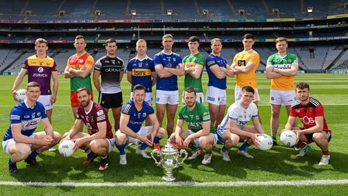 Players from 15 of the counties competing at the launch of the Tailteann Cup