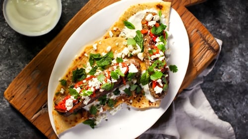 Zesty, juicy and all served on a delicious homemade flatbread.