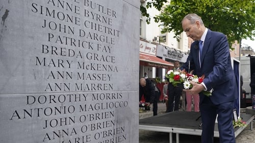 Micheál Martin attended a commemoration to mark the 48th anniversary of the 1974 Dublin and Monaghan bombings