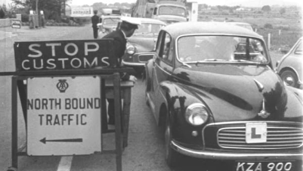 A customs checkpoint on the border in 1962
