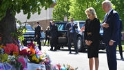 President Joe Biden and the First Lady Jill Biden stopped at a memorial near the scene of the shooting