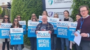 Members of the MLSA outside St Vincent's University Hospital in Dublin this morning
