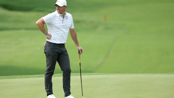 Rory McIlroy practices at Southern Hills on Tuesday