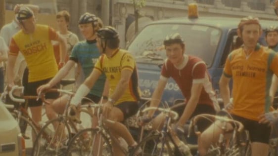 Cyclists in O'Connell Street, Dublin (1982)