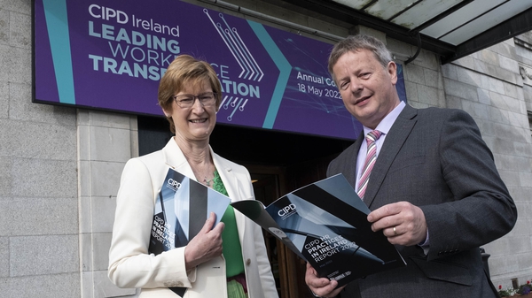 CIPD Ireland's Mary Connaughton with Iarnrod Eireann's CEO Jim Meade at today's conference in Dublin