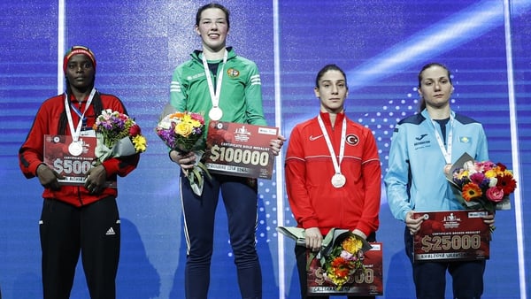 Lisa O'Rourke with her gold medal in Turkey