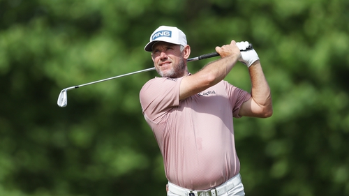 Lee Westwood did not appear to have the UPS logo on his shirt during the first round at Southern Hills