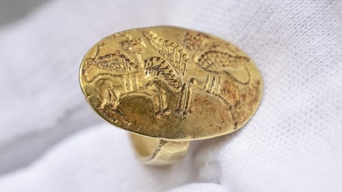 The ring was found in Rhodes during a 1927 excavation at a Mycenaean necropolis
