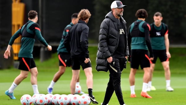 Jurgen Klopp oversees a training session in advance of the final league game of the season