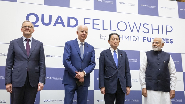 (L-R) Anthony Albanese, Joe Biden, Fumio Kishida and Narendra Modi at the Quad meeting