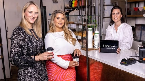 Mandy Lamb, Managing Director UK & Ireland, Visa, entrepreneur Pamela Laird and Ruth Deasy, Co-Founder of Bear Market Coffee