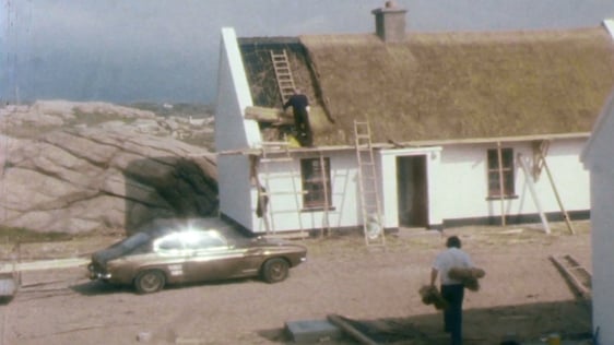 Cruit Island thatched cottage in County Donegal, 1982.