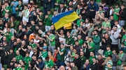 Ireland fans showed solidarity with the people of Ukraine ahead of March's friendly against Belgium at the Aviva Stadium