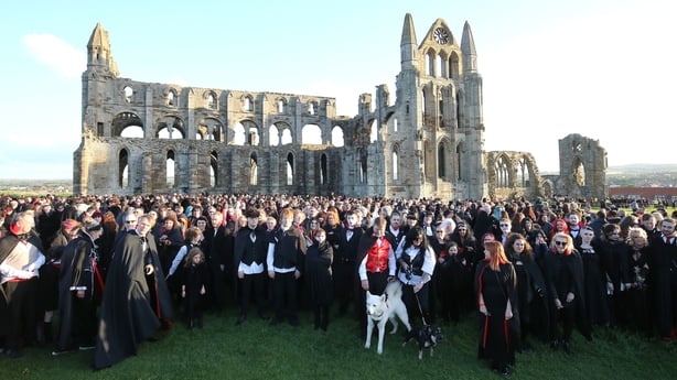 Dracula fans at Whitby Abbey in England
