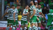 Richie Towell opens the scoring for Shamrock Rovers against Shelbourne