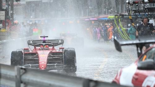Rain halted the start of the race in Monte Carlo