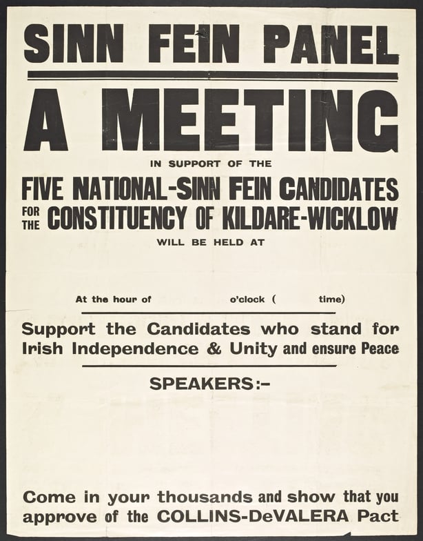 1922 election poster urging voters to support the pact Image: National Library of Ireland