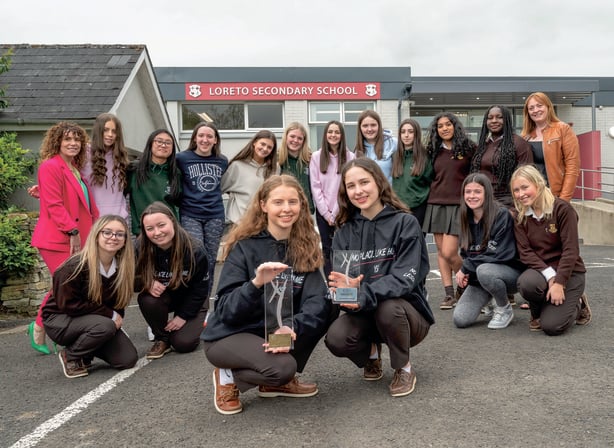 Students from Loretto Convent Letterkenny who won the Young Social Innovators 2022 gold award 