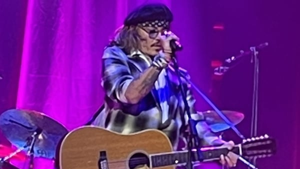 Johnny Depp performing in Sheffield on Sunday, 29 May, alongside Jeff Beck.