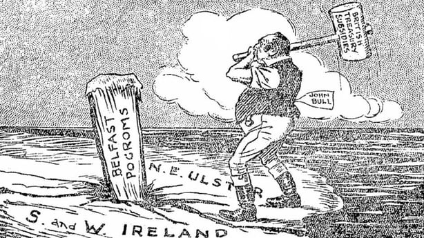 Belfast pogrom cartoon from Sunday Independent 1922