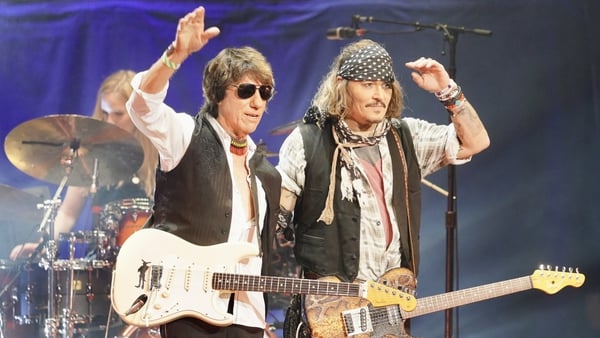 Johnny Depp at the Royal Albert Hall, London, appearing alongside Jeff Beck / Image: Raph Pour-Hashemi via PA