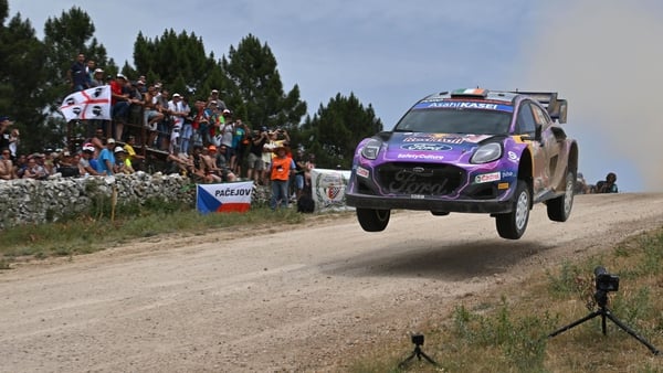 Craig Breen and co-driver Paul Nagle in action in Sardinia
