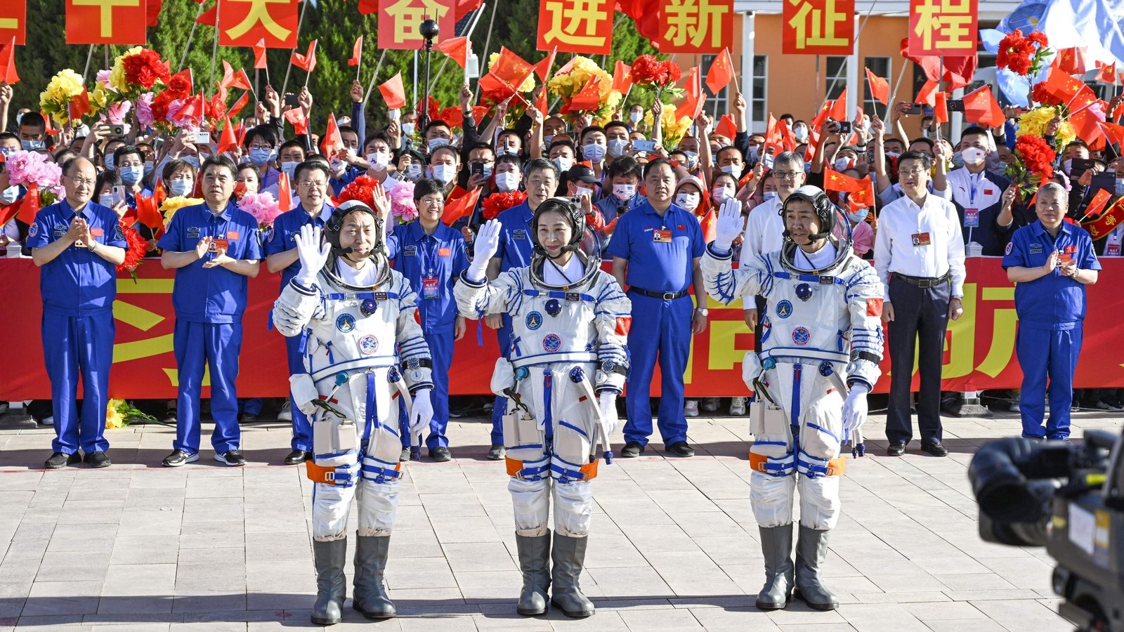 Three Chinese astronauts dock at space station