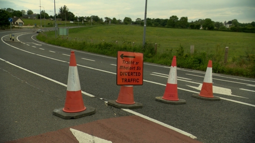 The N15 is closed between Sligo town and Drumcliffe and diversions are in place