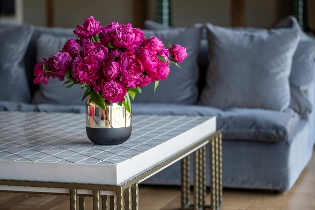 A vase of peonies (Larry Walshe/PA)