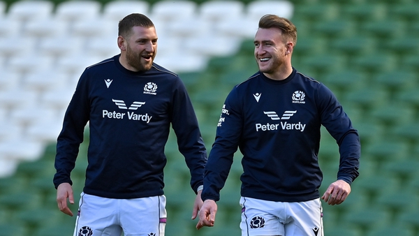Russell (left) and Hogg (right) were disciplined head coach Gregor Townsend before the Six Nations meeting with Ireland