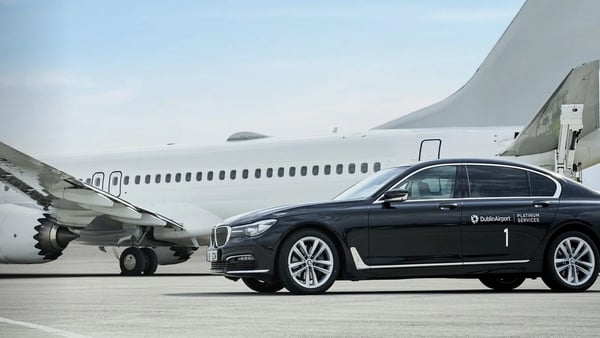 The services included a chauffeur-driven 'luxury BMW' journey to an aircraft