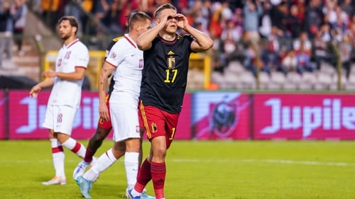 Leandro Trossard's eye for goal was in evidence in Belgium's drubbing of Poland in Brussels
