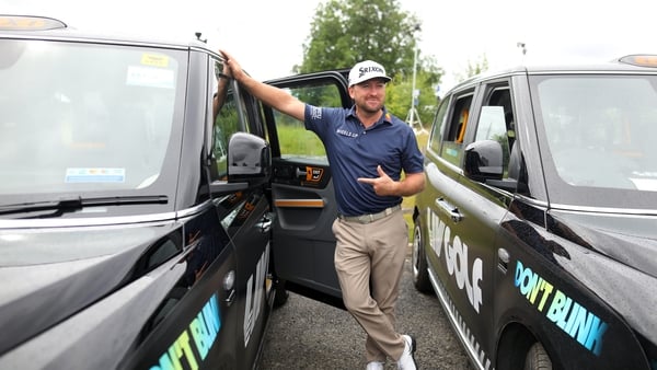 Graeme McDowell arriving at the golf course in England